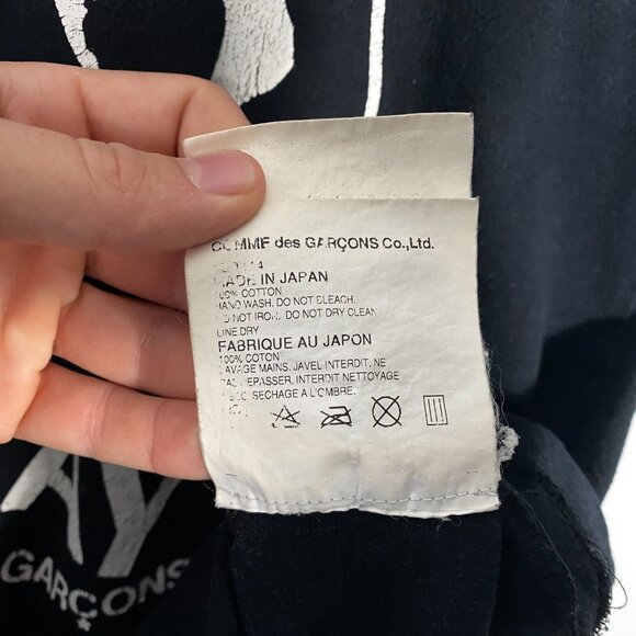 Comme Des Garcons Play Upside-down Heart Short Sleeve Cotton Tee Black mens XL - Picture 6 of 8